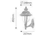 Aplică exterior New York, metal auriu antic, abajur transparent, E27 x1 MAX 100W, L248MM, H492MM (cod 8697) - imagine 5