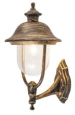 Aplică exterior New York, metal auriu antic, abajur transparent, E27 x1 MAX 100W, L248MM, H492MM (cod 8697) - imagine 4