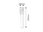 Lampadar exterior Pescara, aluminiu maro, abajur sticlă opal, E27 x1 MAX 60W, L180MM, H850MM - imagine 5