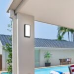 Aplică exterior Andorra, metal negru, abajur alb, LED 12W, L135MM, H260MM