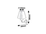 Aplică exterior Favara, metal negru, E27 x1 MAX 14W, L220MM, H365MM - imagine 6